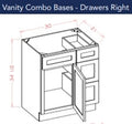 VANITY BASE 30 WITH DRAWERS ON RIGHT