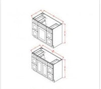 VANITY DOUBLE DRAWER BASE CABINET 42