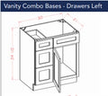 Dark Shaker Cinder Vanity Base 30 Drawers Left