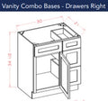 Dark Shaker Cinder Vanity Base 30 Drawers Right