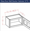 Dark Shaker Cinder Wall Stacker Cabinet 2112 Glass Door glass not included