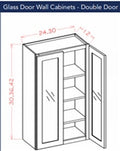 Dark Shaker Cinder Wall Cabinet 2430 Glass Door glass not included
