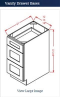 Shaker Navy Blue Vanity Drawer Base 18