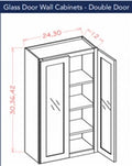 Shaker Grey Wall Cabinet 3030 Glass Door ( glass not provided)