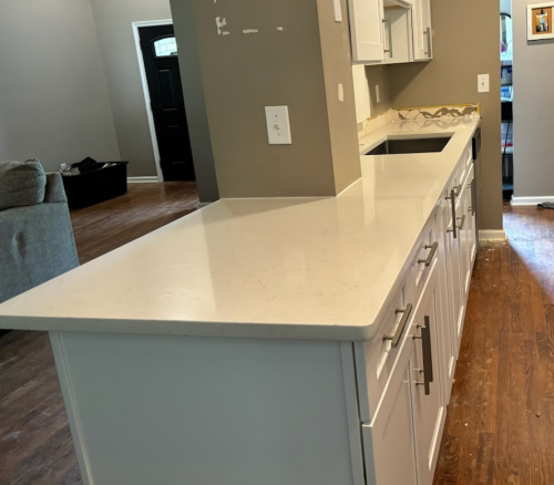 White Shaker With White Granite