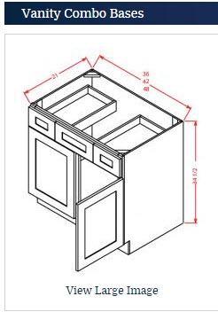 VANITY SINK BASE 42 with Drawers