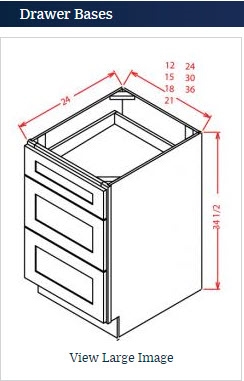 Shaker Navy Blue 3 Drawer Base 24