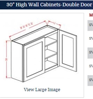 Shaker Navy Wall Cabinet 2430 Glass Door