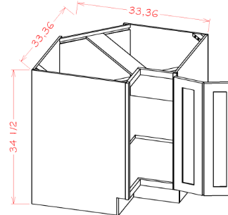 Oxford Toffee Shaker Base Easy Reach 33 Shelf Only