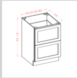 Oxford Toffee  Shaker Drawer Base 24-2