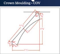 Shaker Antique White Cove Crown Molding 3 1/2 d x 3 5/8 h x 96''