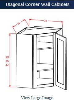 Shaker Antique White Wall Diagonal Corner Cabinet 2442