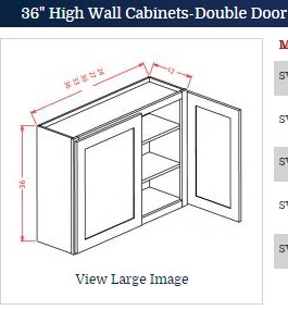 Shaker Blue Ocean Dark Wall 2436 Cabinet