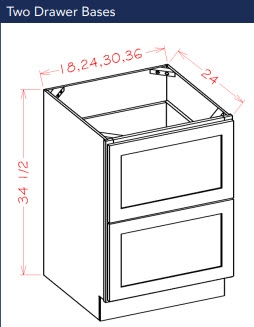 Shaker Cinder Drawer Base Cabinet 18-2