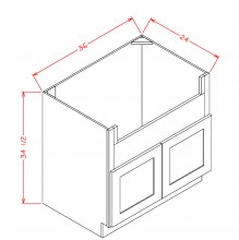 Shaker Cinder Farmers Sink Base Cabinet 36