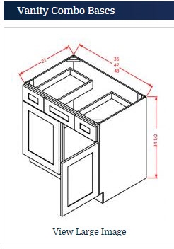 Dark Shaker Cinder Vanity 36 Drawer Left and Right