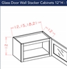 Dark Shaker Cinder Wall Stacker Cabinet 1212 Glass Door