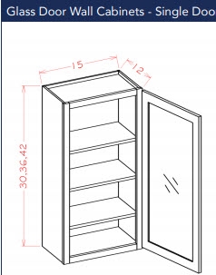 Dark Shaker Cinder Wall Cabinet 1542 Glass Door glass not included