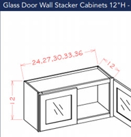 Dark Shaker Cinder Wall Stacker Cabinet 2712 Glass Door glass not included