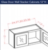 Dark Shaker Cinder Wall Stacker Cabinet 3012 Glass Door glass not included