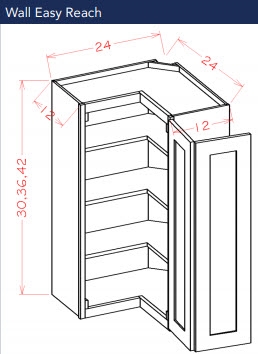 Dark Shaker Cinder Wall Easy Reach Cabinet 2430