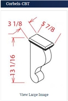 Shake Grey Corbel 12 3/4 h x 3 w x 6 d