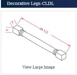 Shaker Grey Classic Decorative Leg 3 w x 34 1/2 h