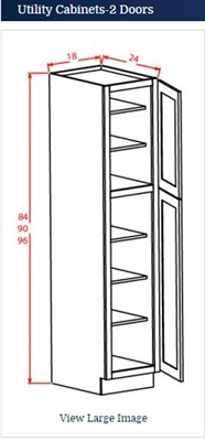 Shaker Grey Pantry 18 w x 84 h has single door