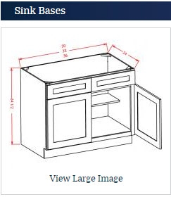 Shaker Grey Sink Base Cabinet 30 has 2 fake drawers