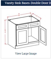 Shaker Grey Vanity Sink Base 30 w x 21 d x 34 1/2 h