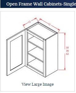 Shaker Grey Wall Cabinet 15 w x 30 h Glass Door ( no glass provided)