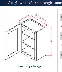 Shaker Grey Wall Cabinet 18 w x 36 h