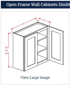 Shaker Grey Wall Cabinet 24 w x 30 h with Glass Door( no glass provided)