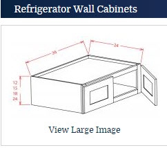 Shaker Grey Wall Cabinet 36 w x 12 h x 24 d