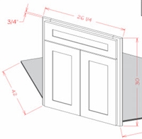 Shaker Grey Corner Sink Door and Front 42 x 42 Use with CorrespondingSBF4242