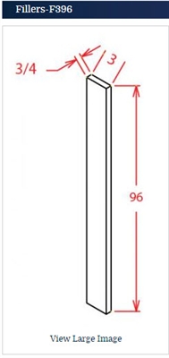 Shaker White Filler 3 w x 96 h x 3/4 d