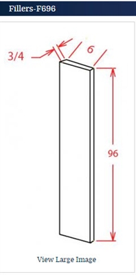 Shaker White Filler 6 w x 96 h x 3/4 d
