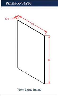 Shaker White Finished Plywood Panel 1/4d x 42 h x 96