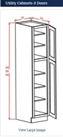 Shaker White Pantry 18 w x 84 h x 24 d