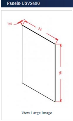 Shaker White Shelf Board 24 d x 3/4 thick x 96 has four finished edges.