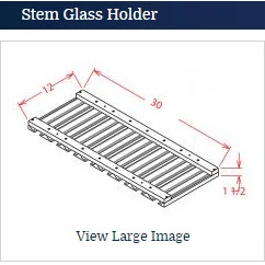 Shaker White Stem Glass Holder 30 w x 1 1/2 h x 12 d