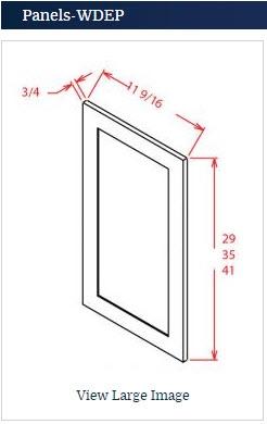 Shaker White Decorative Door Panel 11 1/2 w x 3/4 d x 29 h